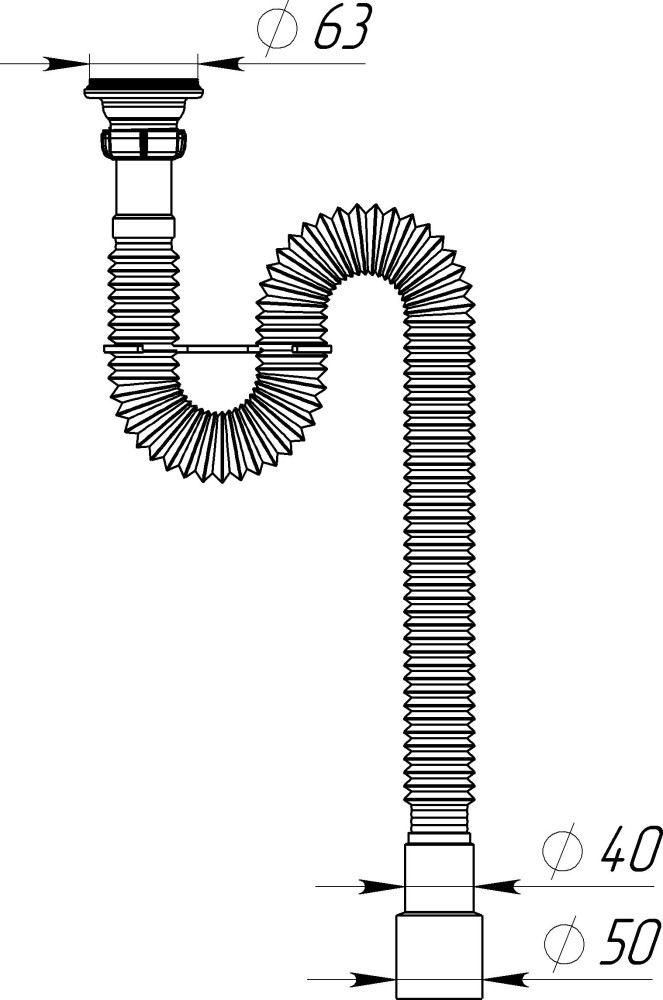 F213 Гофросифон удлиненный 1¼х40-50 фото-8