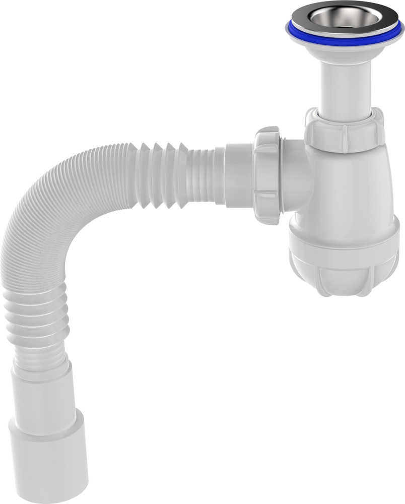 S2015 Сифон для умывальника 1¼х40 с удлинённой горловиной с гибкой трубой 40х40-50 - фото2