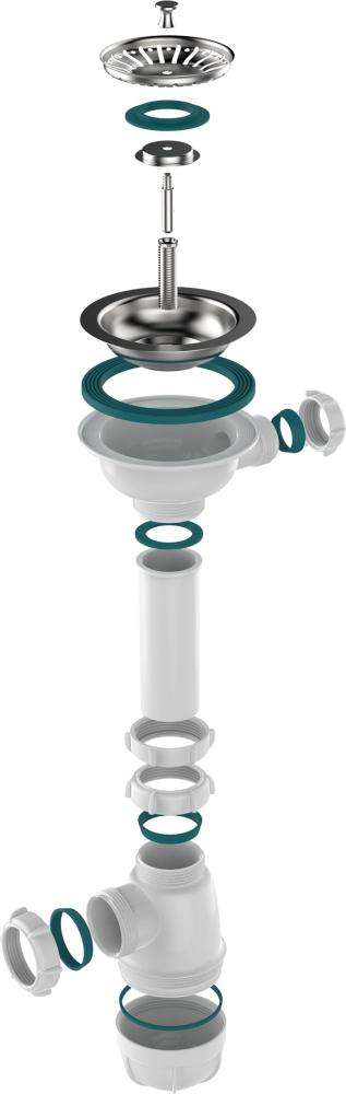 B0144 Сифон для мойки 3½&quot;х40 с гофротрубой 40х40-50 фото-4