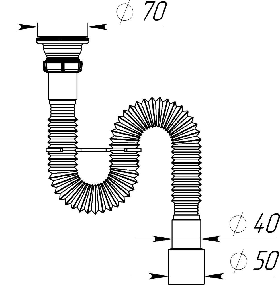 F103 Гофросифон 1½"х40-50 фото-8