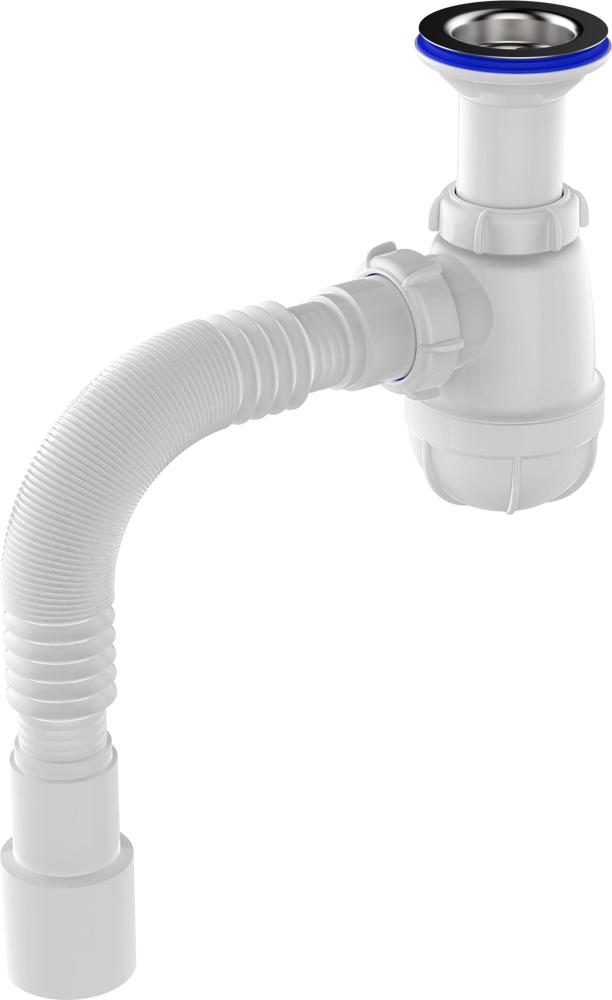 B0515 Сифон для кухни 1½"х40 с удлинённой горловиной с гофротрубой 40х40-50 - фото1