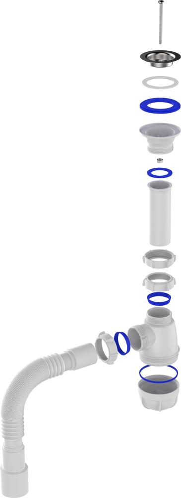 B0115 Сифон для кухни 1½"х40 с гибкой трубой 40х40-50 фото-5