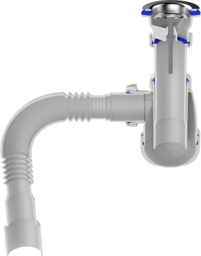 B0115 Сифон для кухни 1½"х40 с гибкой трубой 40х40-50 фото-4