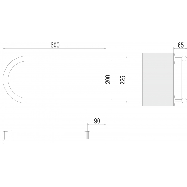 Полотенцесушитель Terminus Электро 25 П-обр 600х200 - фото