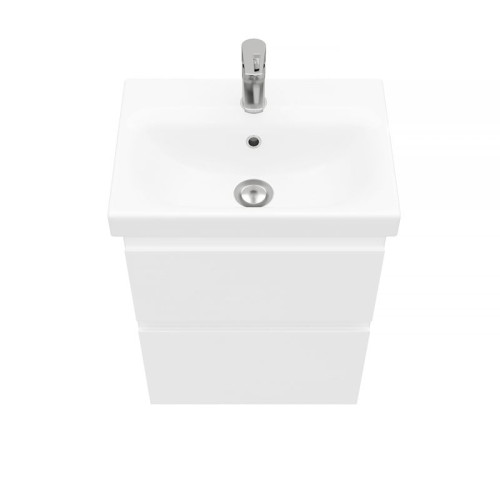 Тумба подвесная Laparet Optimum Slim 50 под умывальник Moduo Slim 50, белый глянец - фото