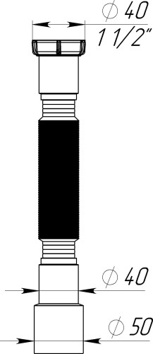 T113 Гибкая труба удлиненная 1½"х40-50 - фото