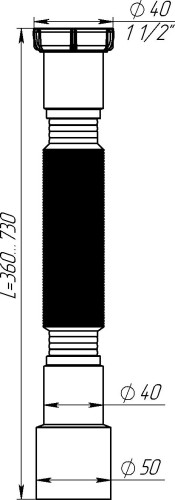 T103 Гибкая труба 1½"х40-50 - фото