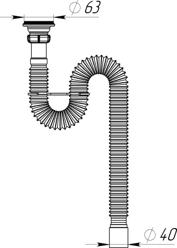 G214/F211 Гофросифон удлиненный 1¼"х40 - фото