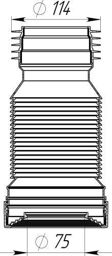Т828 Удлинитель для унитаза (гофра) с гребенкой 250-500 мм - фото