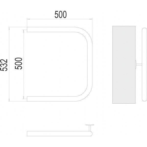 Полотенцесушитель Terminus П-образный 500х500 - фото