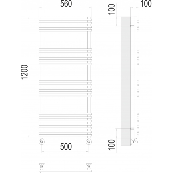 Полотенцесушитель Terminus «Ватра» П21 500х1200, Хром - фото