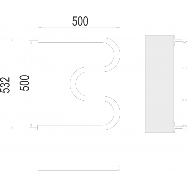 Полотенцесушитель Terminus М-образный 32 500х500 - фото