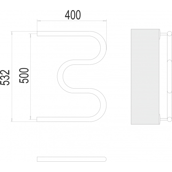 Полотенцесушитель Terminus М-образный 32 500х400 - фото