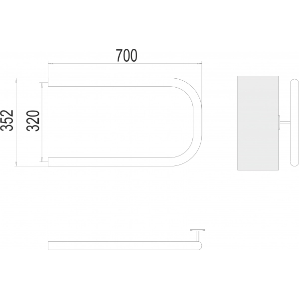 Полотенцесушитель Terminus П-образный 320х700 - фото