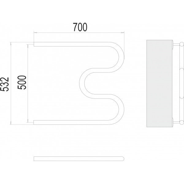 Полотенцесушитель Terminus М-образный 32 500х700 - фото