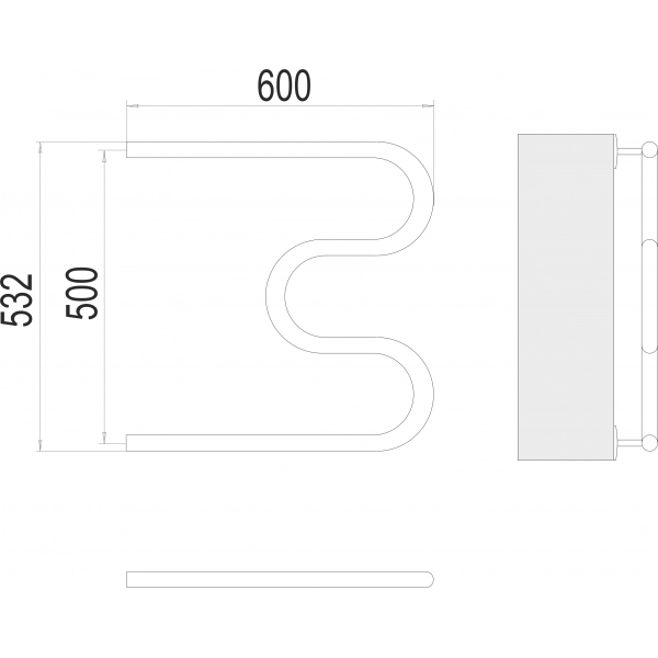 Полотенцесушитель Terminus М-образный 32 500х600 - фото