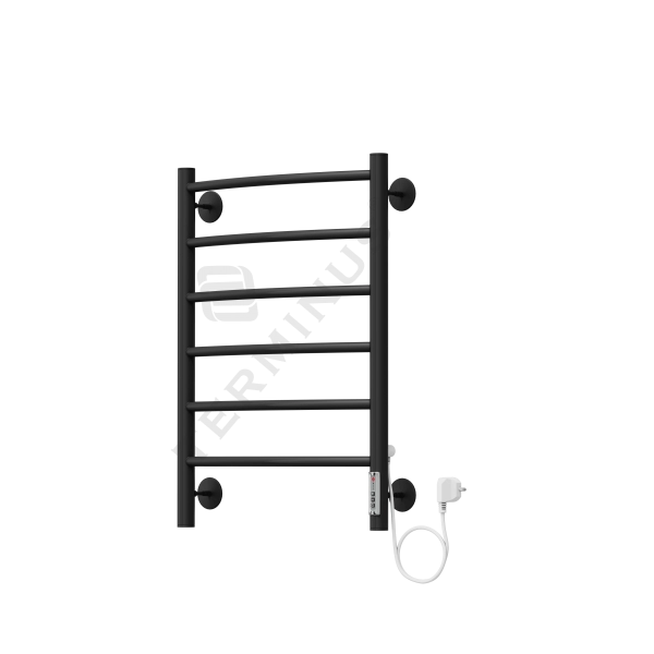 Полотенцесушитель “Terminus” Классик П6 450х650 диммер слева черный - фото