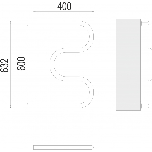 Полотенцесушитель Terminus М-образный 32 600х400 - фото