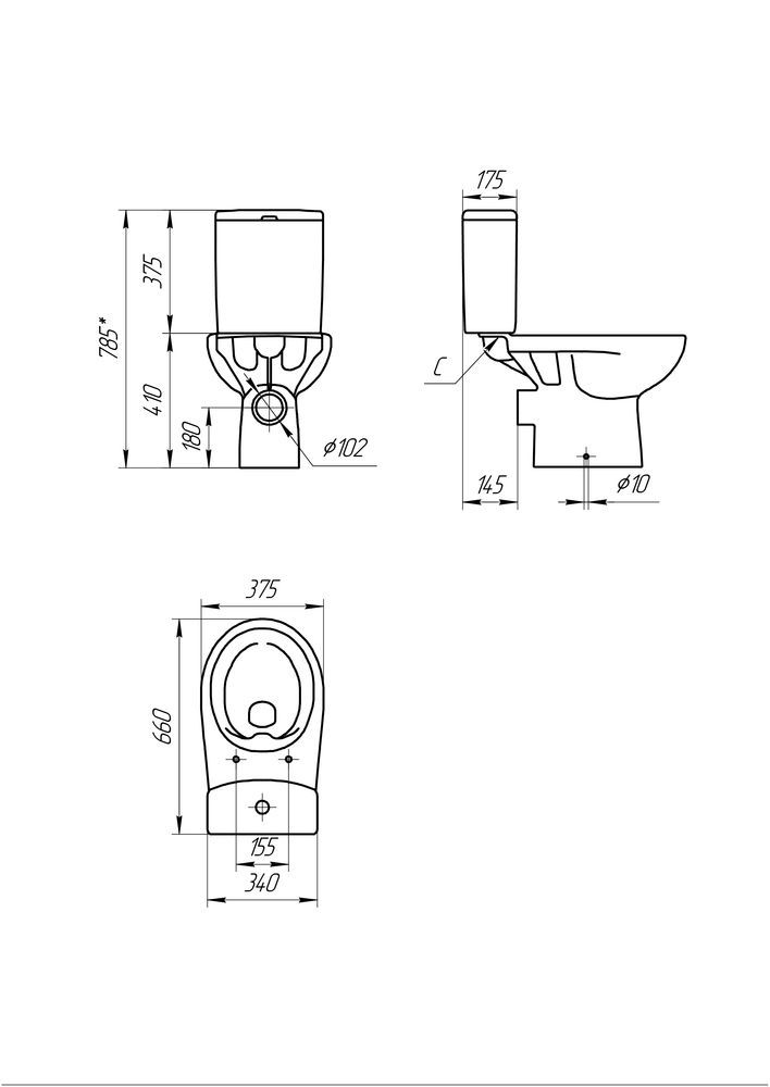 Унитаз-компакт Cersanit NATURE CLEAN ON 011 3/5л. (гориз. вып, дюр. сид. slim, lifting, easy-off, ниж. под.) белый, 1с фото-5