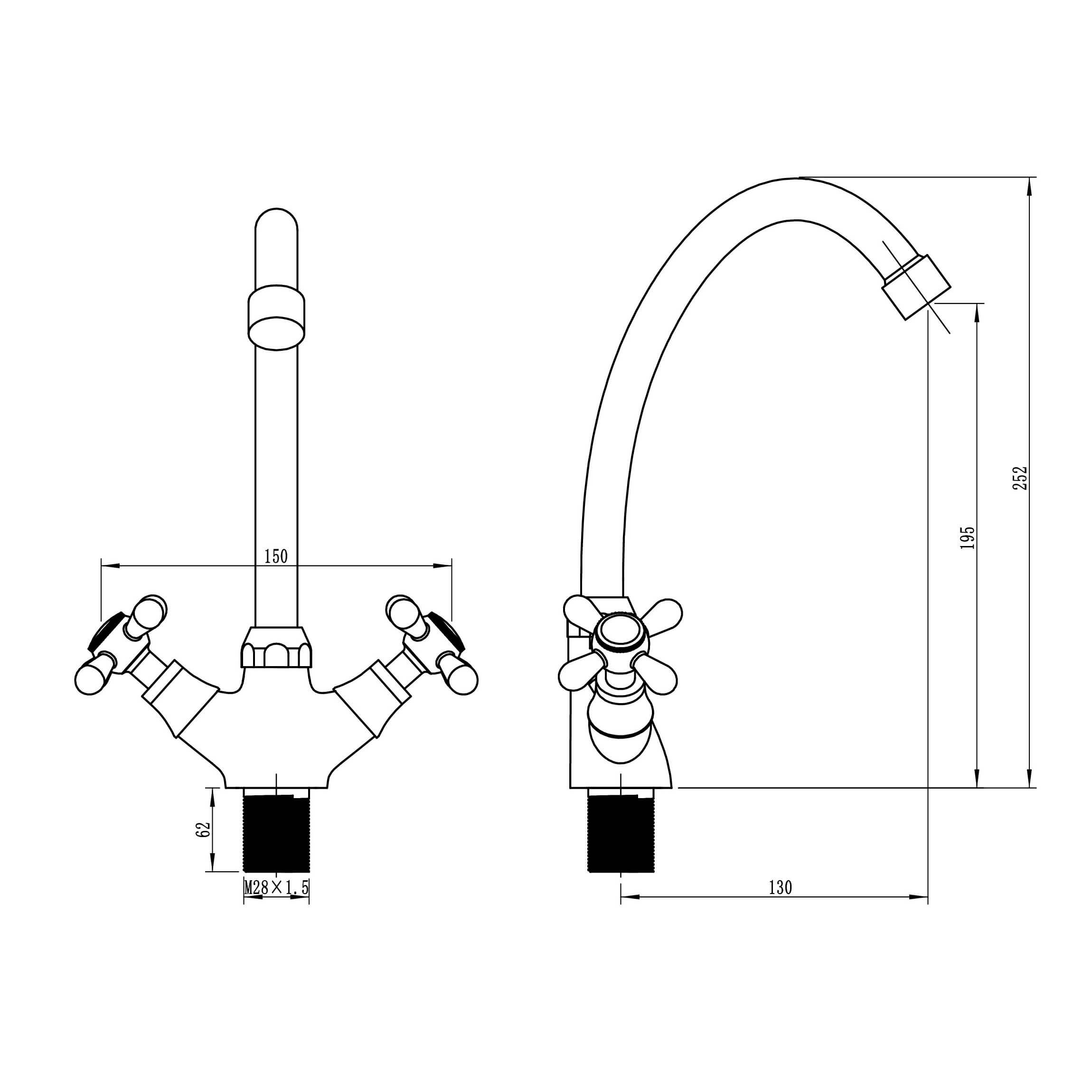 Смеситель для кухни с высоким изливом Ligeya S49-301 фото-5