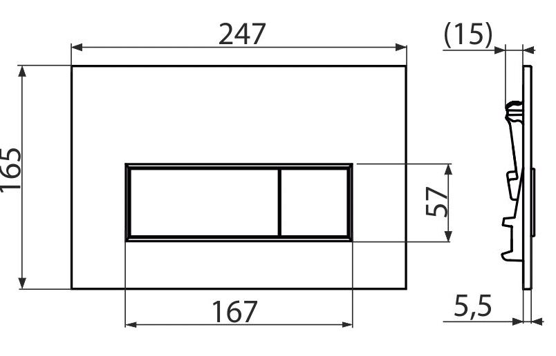 Кнопка смыва Alcaplast для инсталляции хром мат M572 - фото2