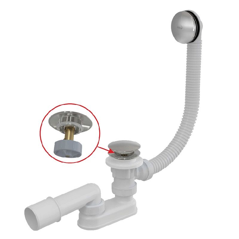 Сифон для ванны Alcaplast ClickClack металл, A504CKM-BL-01 - фото1