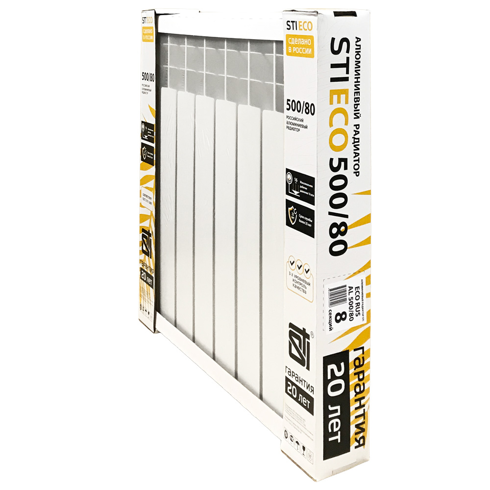 Алюминиевый радиатор STI ECO RUS AL 500/80 8 сек. - фото2 Алюминиевый радиатор STI ECO RUS AL 500/80 8 сек. - фото2