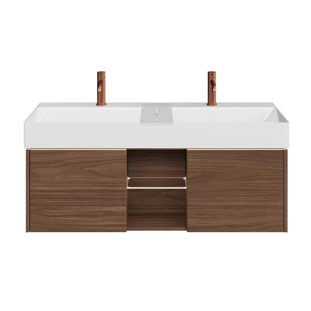 Тумба подвесная Kerama Marazzi GRANDE 120, 2 ящика + открытая зона, структурированный фото-3