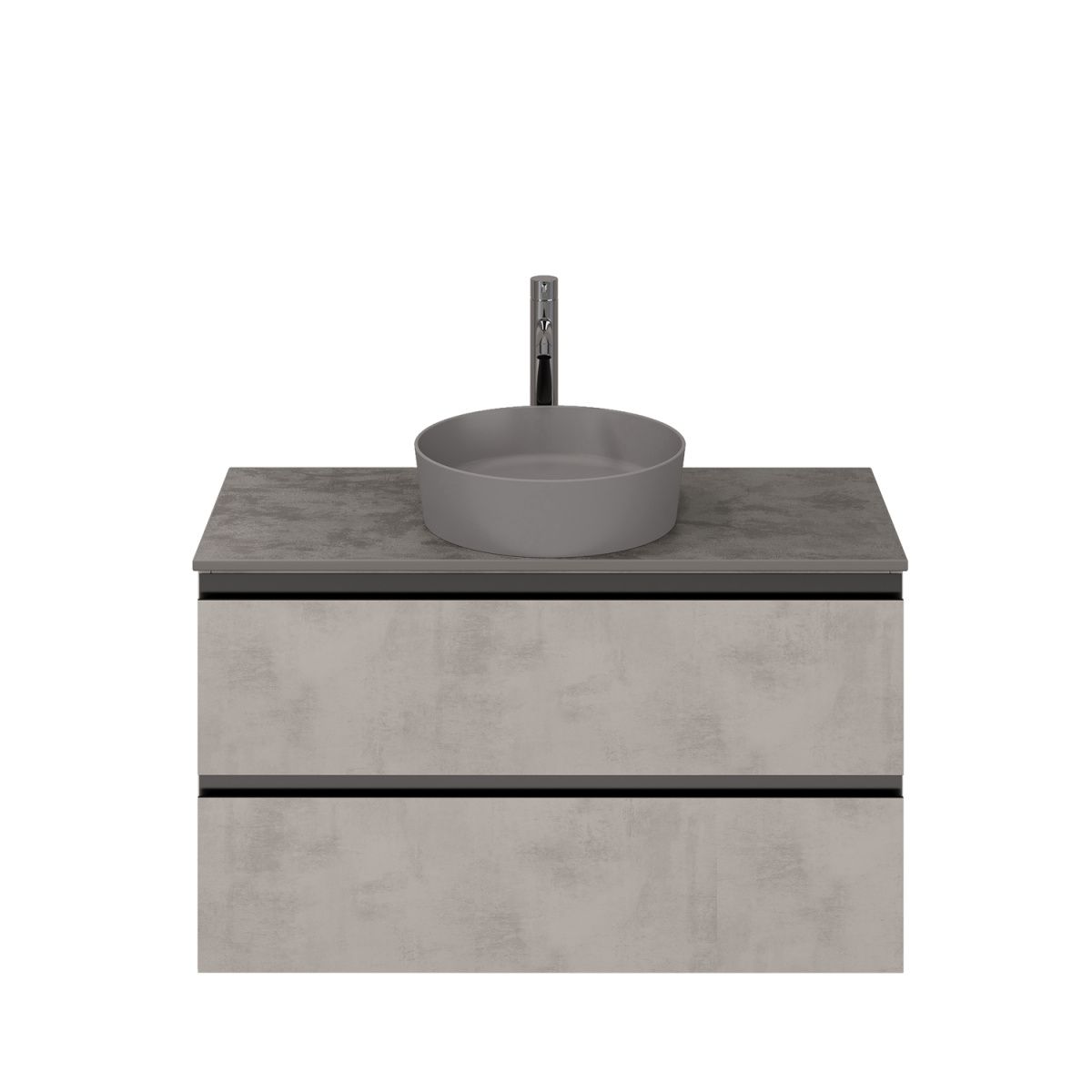 Тумба подвесная Laparet Electra 100 со столешницей, серебро/цинк Нирвана - фото2 Тумба подвесная Laparet Electra 100 со столешницей, серебро/цинк Нирвана - фото2