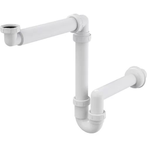 Сифон для умывальника Alcaplast экономящий пространство с накидной гайкой 5/4", A434-BL-01 - фото1