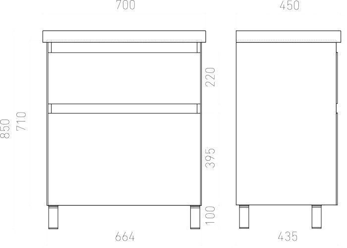 Тумба напольная Laparet Vitrum 70 под умывальник CeraStyle Elite 70, белый матовый фото-4 Тумба напольная Laparet Vitrum 70 под умывальник CeraStyle Elite 70, белый матовый фото-4
