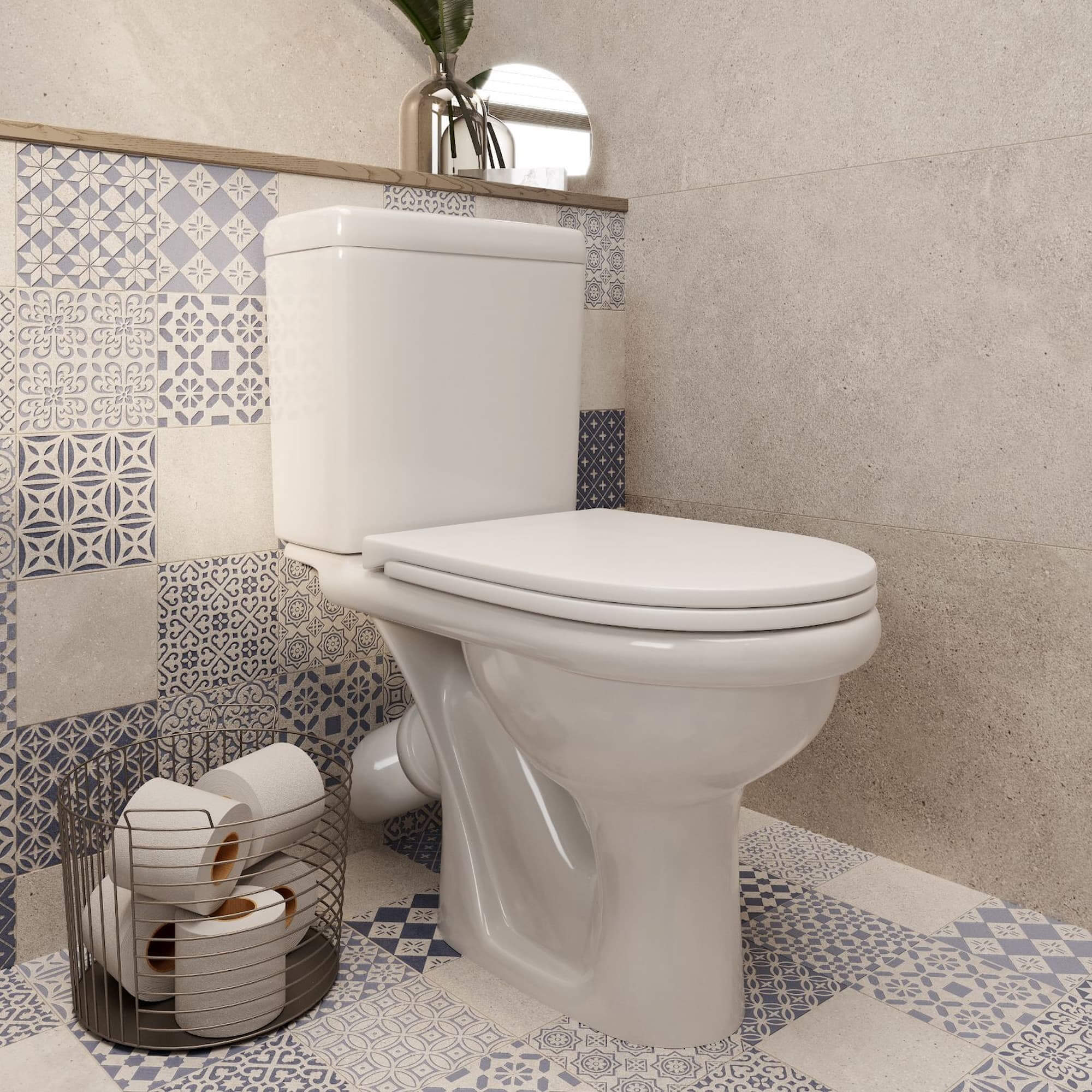 Унитаз-компакт Santeri Визит крап на белом (арматура и сиденье, косой выпуск) фото-5