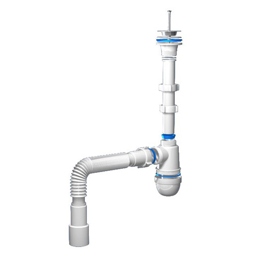 S1015 Сифон для умывальника 1¼х40 с гофротрубой 40х40-50 - фото1