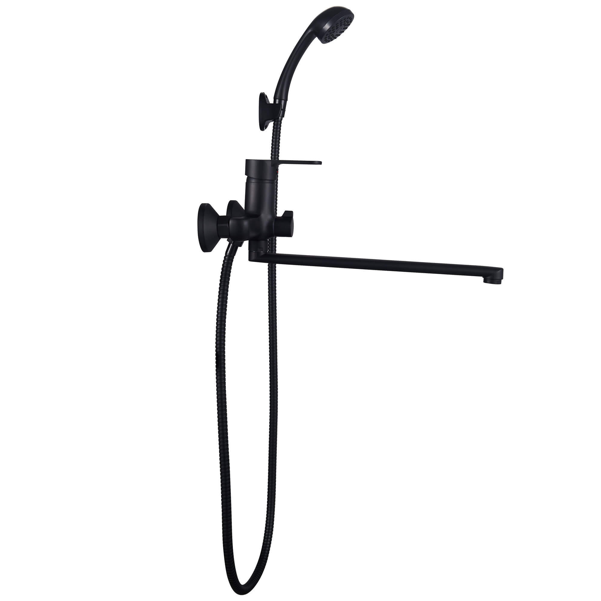 Смеситель для ванны Ligeya L9002B с душем одноручный с длинным изливом черный фото-5 Смеситель для ванны Ligeya L9002B с душем одноручный с длинным изливом черный фото-5