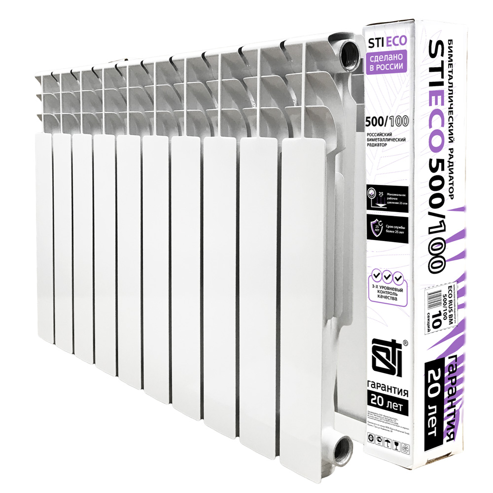 Биметаллический радиатор STI ECO RUS BM 500/100 10 сек. - фото1 Биметаллический радиатор STI ECO RUS BM 500/100 10 сек. - фото1