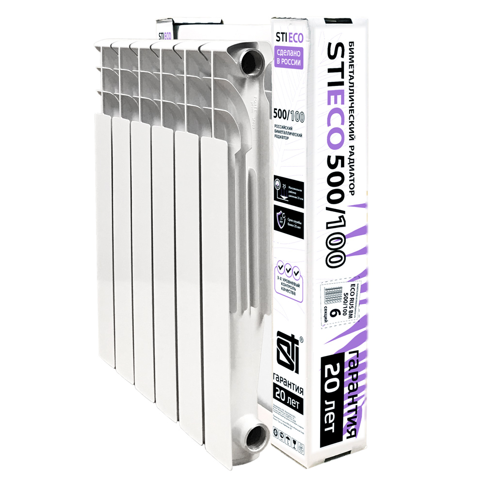 Биметаллический радиатор STI ECO RUS BM 500/100 6 сек. - фото1 Биметаллический радиатор STI ECO RUS BM 500/100 6 сек. - фото1