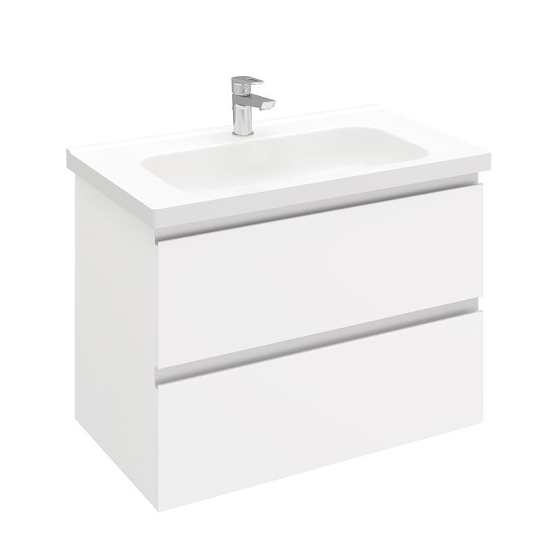 Тумба подвесная Laparet Electra 80 под умывальник Creavit Ideal 80, ультра белый глянец - фото1 Тумба подвесная Laparet Electra 80 под умывальник Creavit Ideal 80, ультра белый глянец - фото1