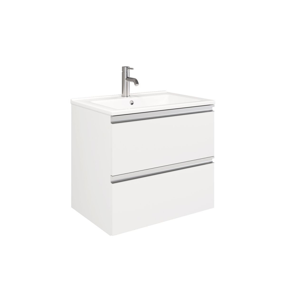 Тумба подвесная Laparet Felis 65 под умывальник CeraStyle Arte 65, белый шёлк - фото1