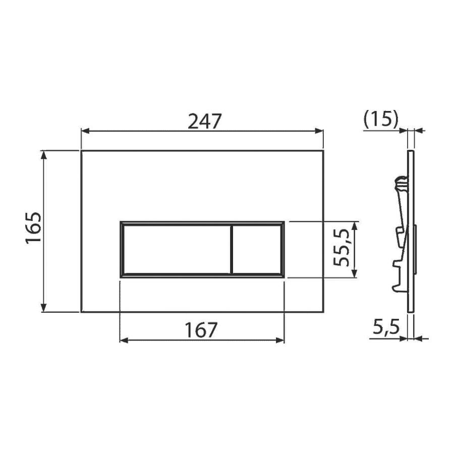 Кнопка смыва Alcaplast для скрытых систем инсталляции GOLD-мат M57-G-M - фото2