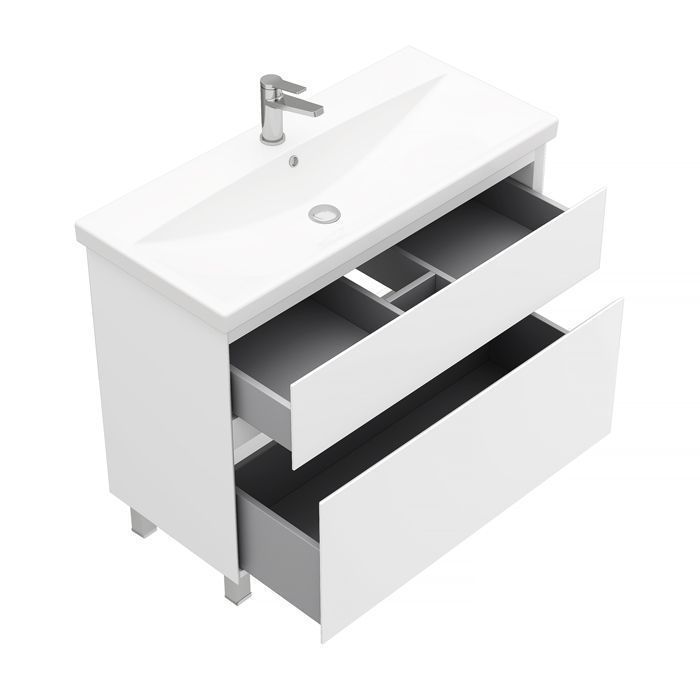 Тумба напольная Laparet Vitrum 100 под умывальник CeraStyle Elite 100, белый матовый фото-3 Тумба напольная Laparet Vitrum 100 под умывальник CeraStyle Elite 100, белый матовый фото-3