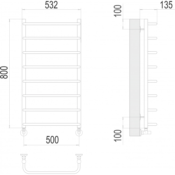 Полотенцесушитель Terminus «Стандарт» П8 500х800 фото-3