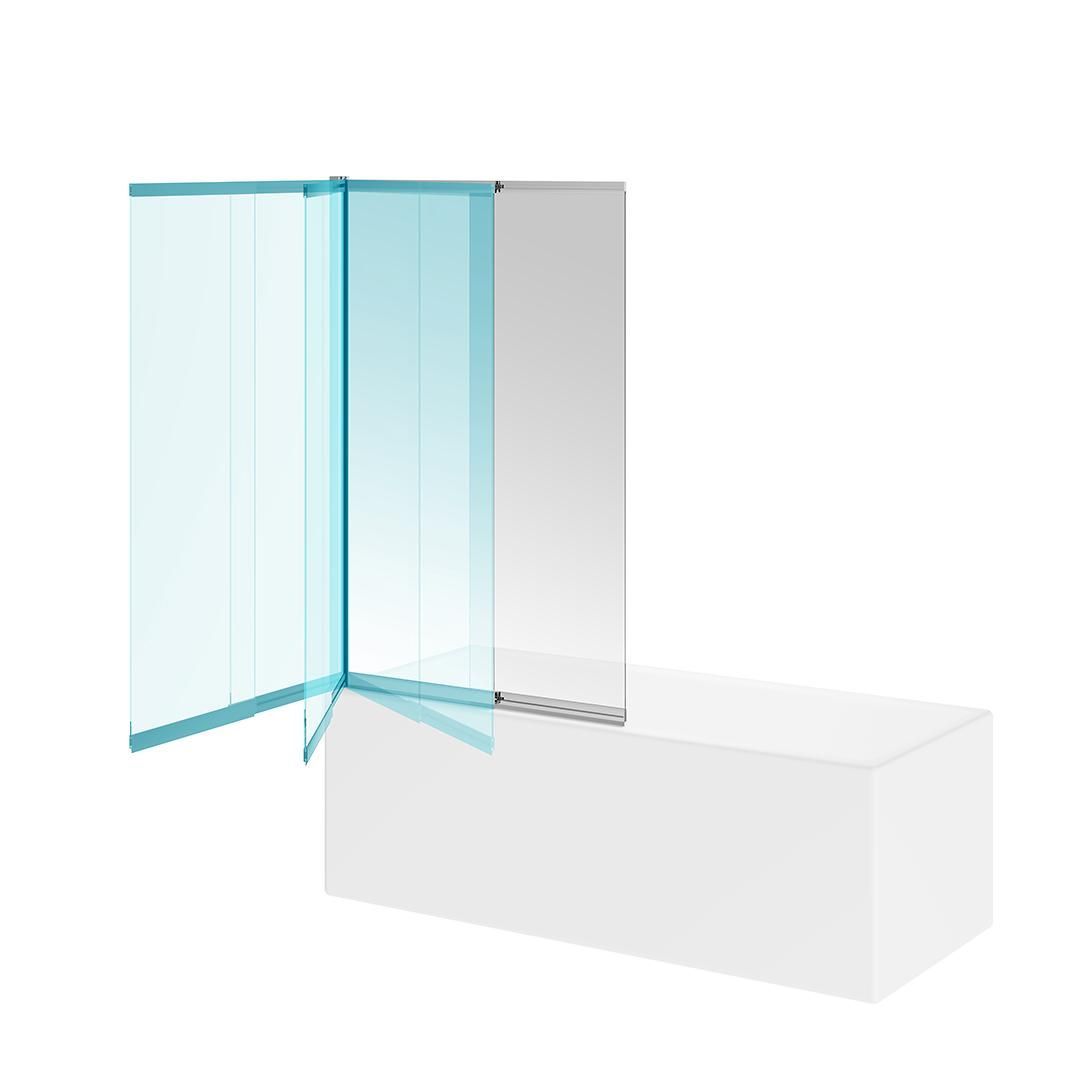 Шторка на ванну Kerama Marazzi VETRO, раздвижная, покрытие Easy clean, хром - фото2 Шторка на ванну Kerama Marazzi VETRO, раздвижная, покрытие Easy clean, хром - фото2