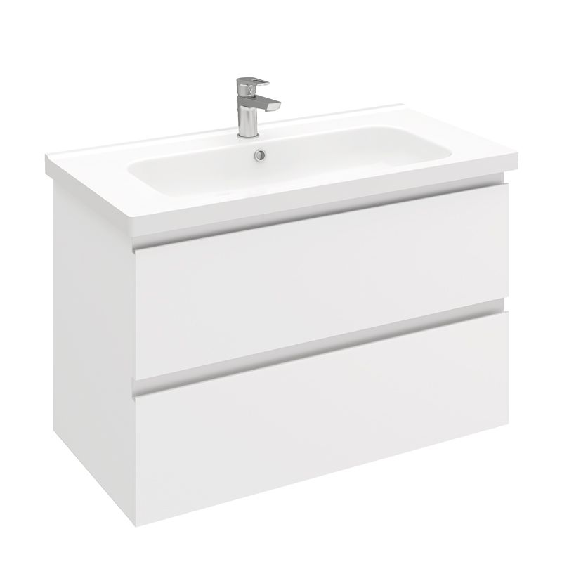 Тумба подвесная Laparet Electra 90 под умывальник Creavit Ideal 90, ультра белый глянец - фото1 Тумба подвесная Laparet Electra 90 под умывальник Creavit Ideal 90, ультра белый глянец - фото1