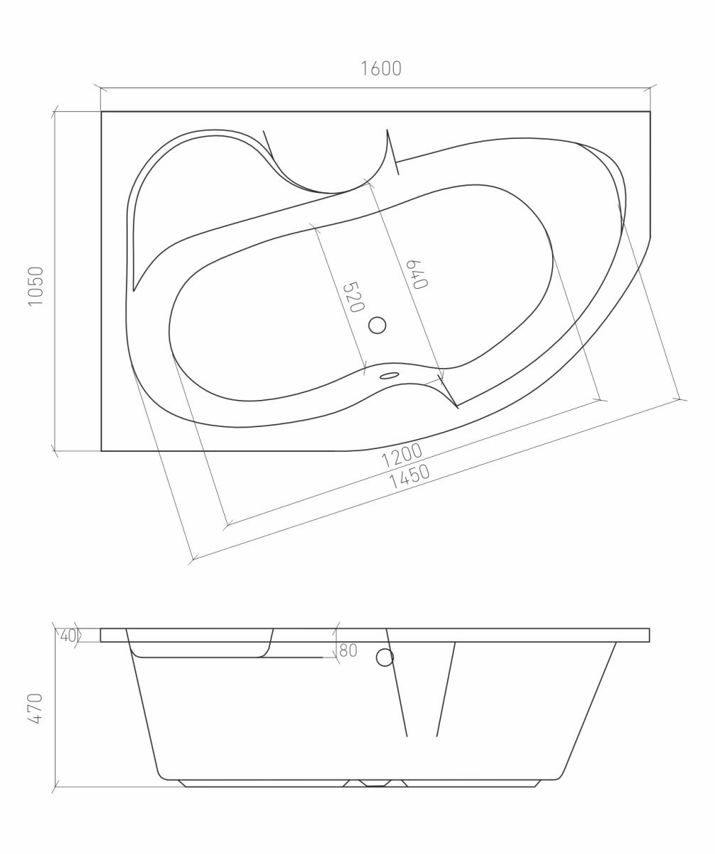 Ванна акриловая Bonito Home Arizona Super левая 160х105 с ножками + панель для ванны - фото2