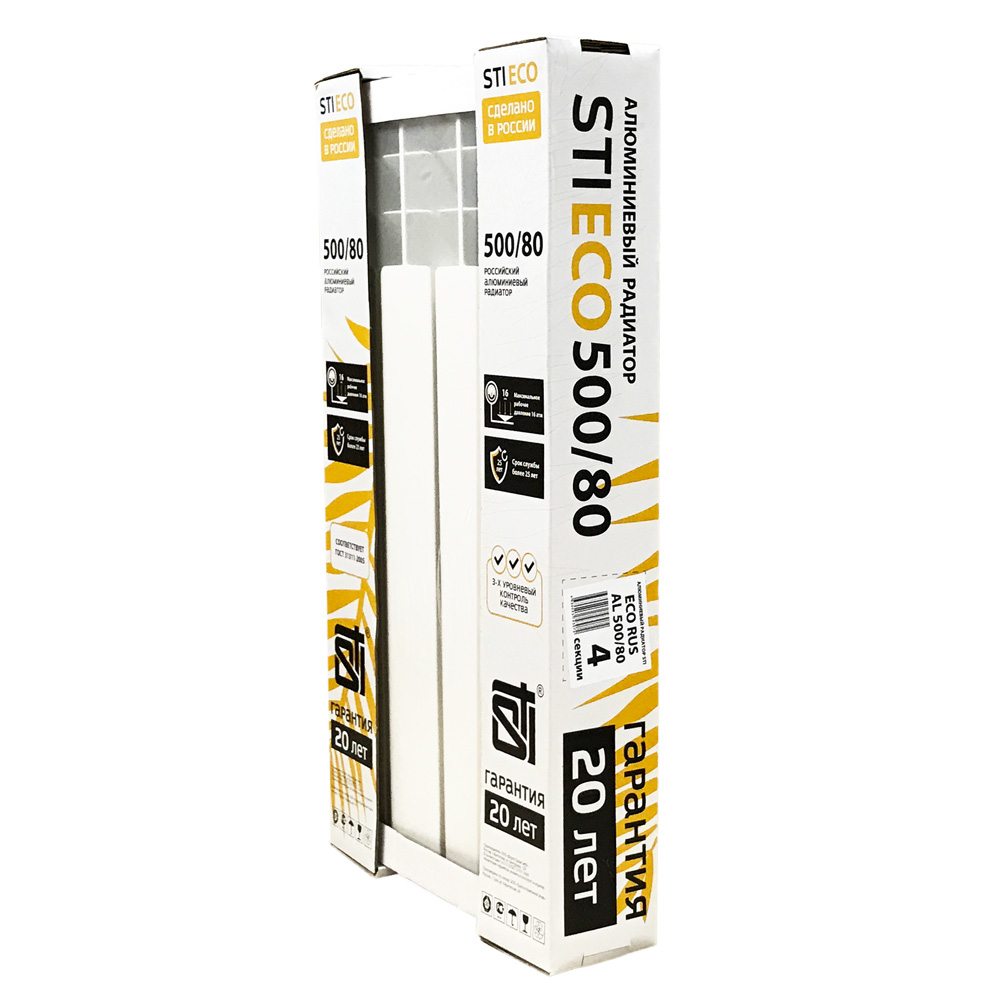 Алюминиевый радиатор STI ECO RUS AL 500/80 4 сек. фото-2 Алюминиевый радиатор STI ECO RUS AL 500/80 4 сек. фото-2