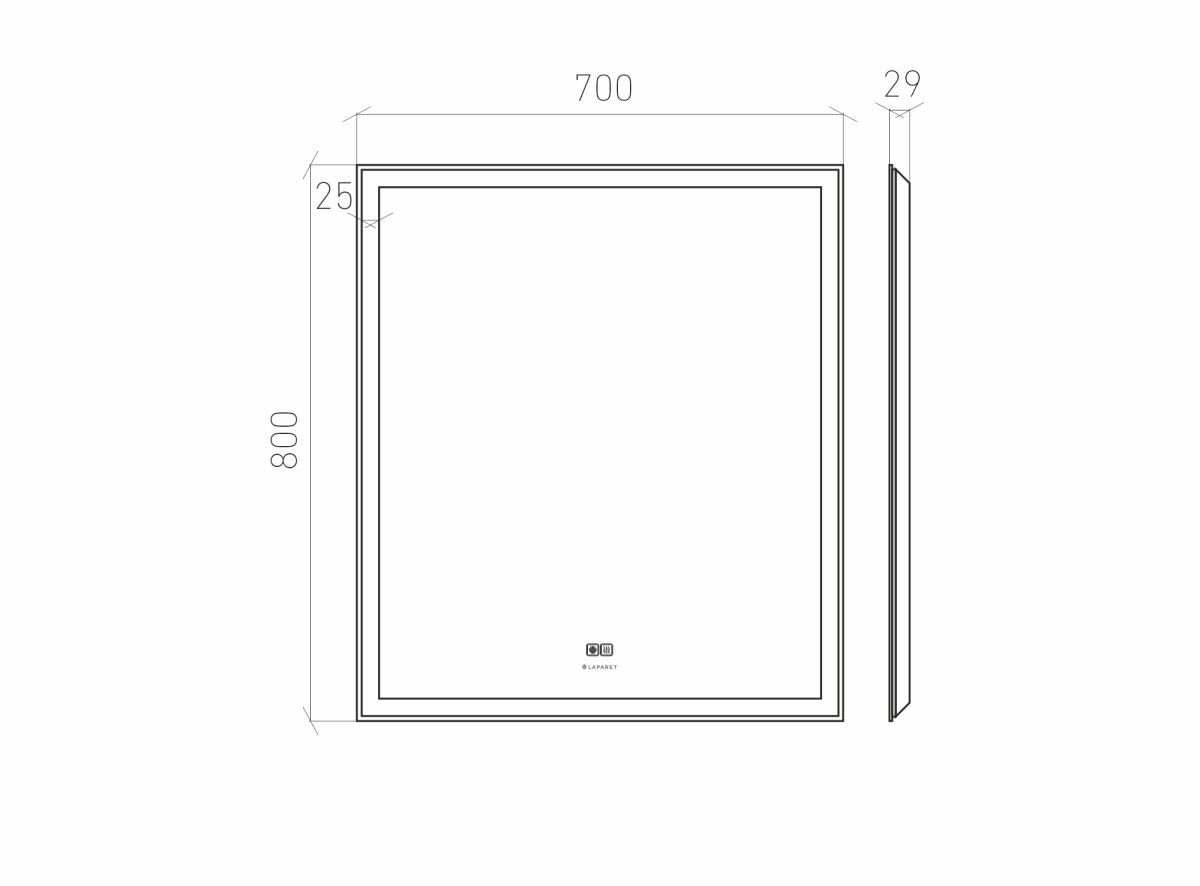 Зеркало Laparet Venus 70х80 с LED подсветкой - фото2