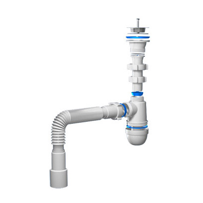S0115 Сифон для умывальника 1½х40 с гофротрубой 40х40-50 - фото1