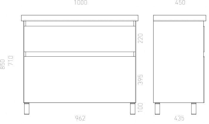 Тумба напольная Laparet Vitrum 100 под умывальник CeraStyle Elite 100, белый матовый фото-4 Тумба напольная Laparet Vitrum 100 под умывальник CeraStyle Elite 100, белый матовый фото-4