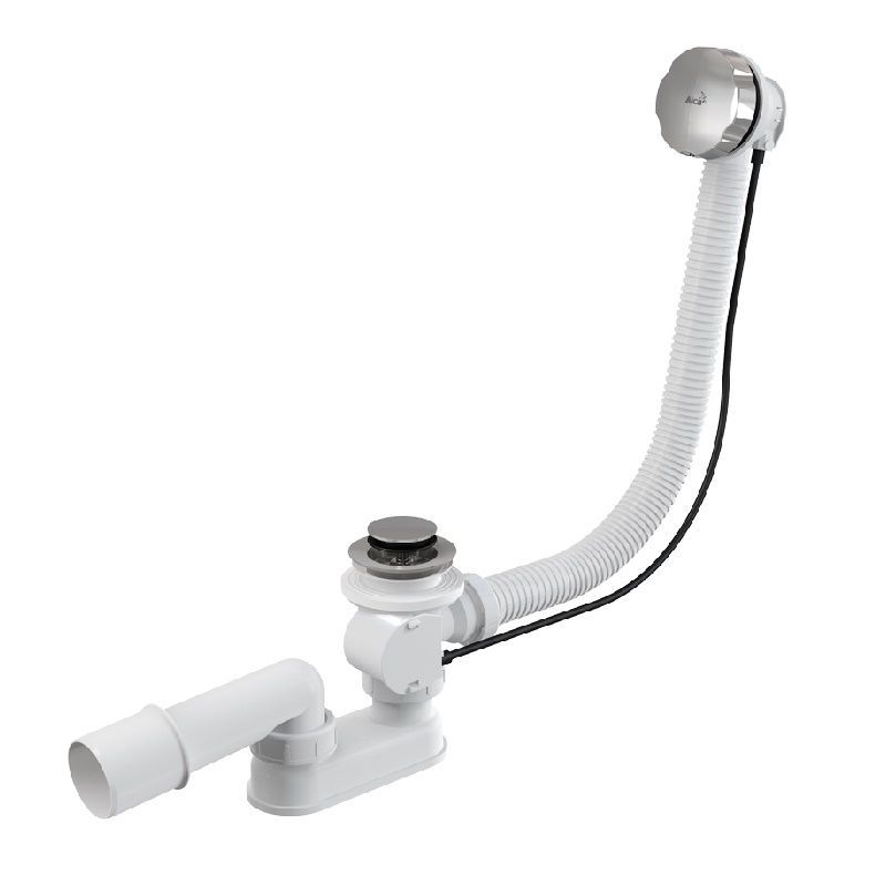 Сифон для ванны Alcaplast автомат металл, A55K-BL-01 - фото1