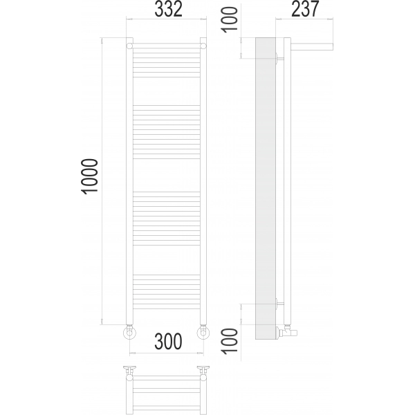 Полотенцесушитель Terminus «Аврора с/п» П20 300х1000 фото-3